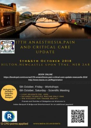 17th Anaesthesia, Pain & Critical Care Update Newcastle 2018