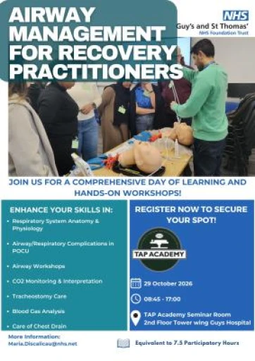 Airway Management for Recovery Nurses and ODPs Oct 2026