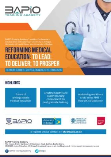 BTA Conference : Reforming Medical Education: To Lead; To Deliver; To Prosper