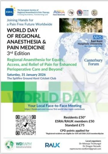 Canterbury - 3rd World Day of Regional Anaesthesia & Pain Medicine
