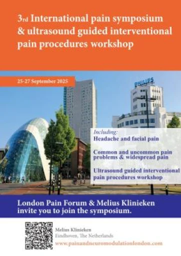 3rd International Pain Symposium & Ultrasound Guided Interventional Pain Procedures Workshop, Eindhoven, The Netherland 25-27 Sept 2025