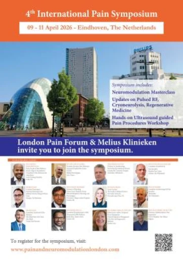 4th International Pain Symposium & Advanced Ultrasound Guided Interventional Pain Procedures Workshop, Eindhoven, The Netherland 9-11 April 2026