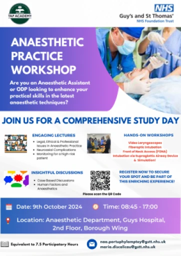 Anaesthesia update workshop day for ODPs and Anaesthetic Nurses