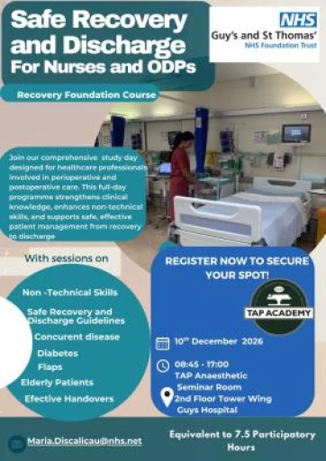  Safe Recovery and Discharge for Recovery Nurses and ODPs Dec 2026