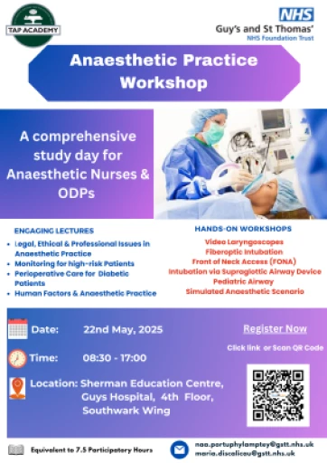 Anaesthesia update workshop day for ODPs and Anaesthetic Nurses