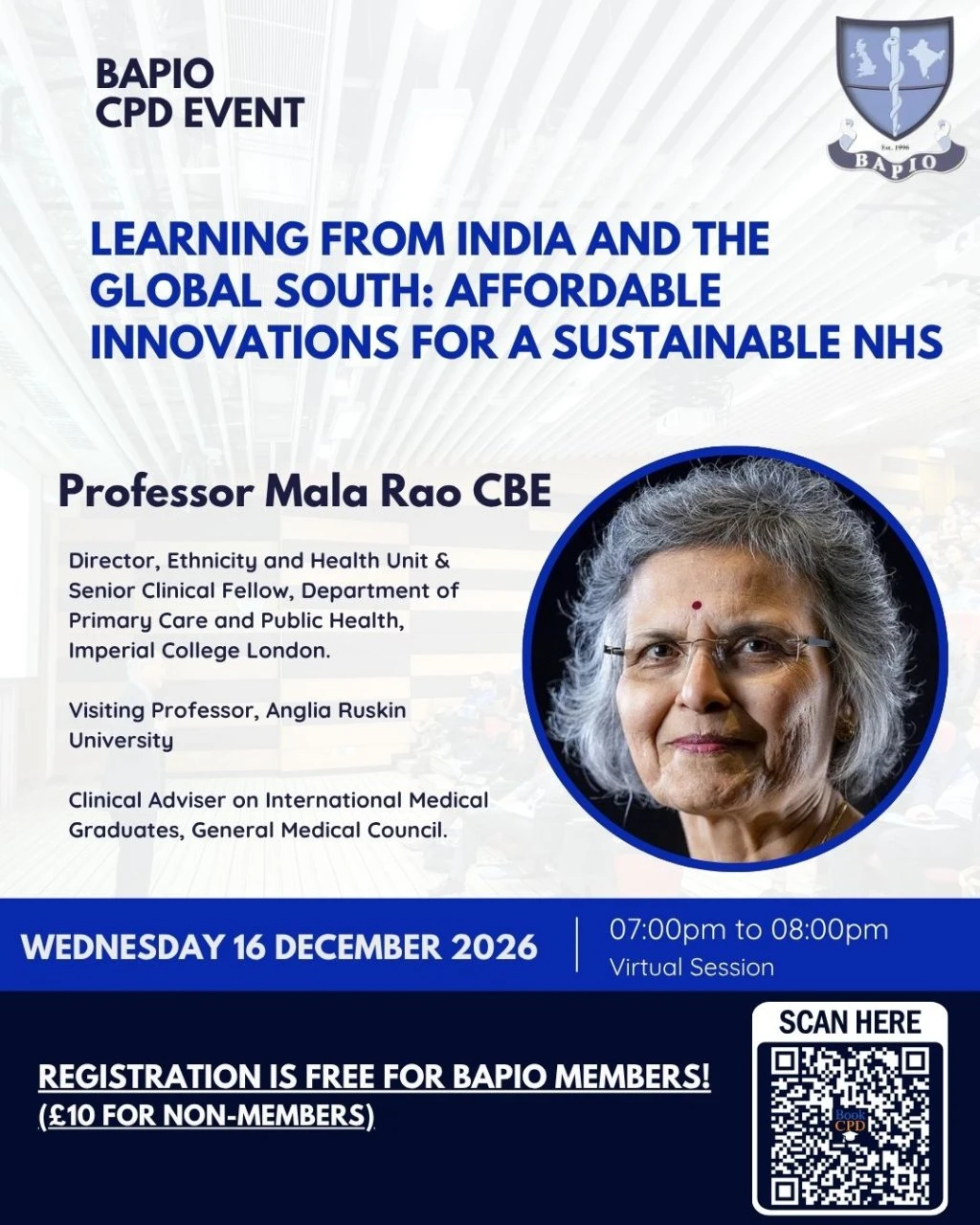 BAPIO Foundation - Sushruta Lecture Series - Learning from India and the Global South: Affordable Innovations for a Sustainable NHS