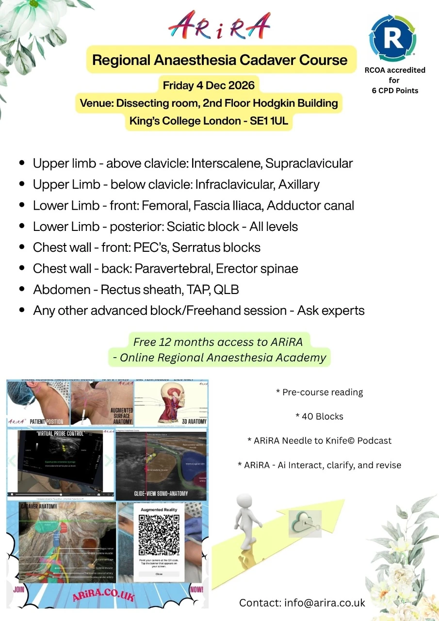 ARiRA - Regional Anaesthesia Cadaver Course - 4 Dec 2026